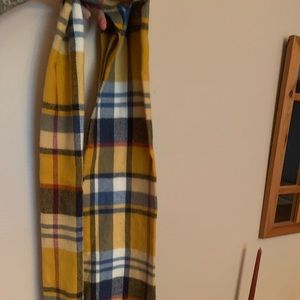 Yellow plaid winter scarf